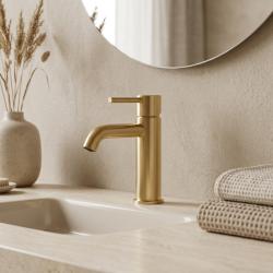 Aquanello Eterna Mitigeur de lavabo à levier unique, finition or brossé, ET1000-60